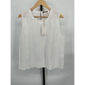 NWT Quince Womens 100% European Linen Tank White Sleeveless Top L